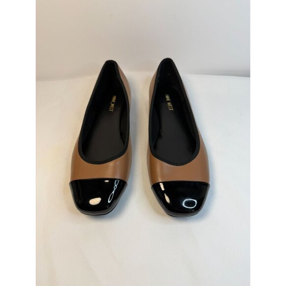 Nine West Ollin Womens Size 9M Tan Black Patent CapToe Ballet Flat Shoes - Picture 2 of 12